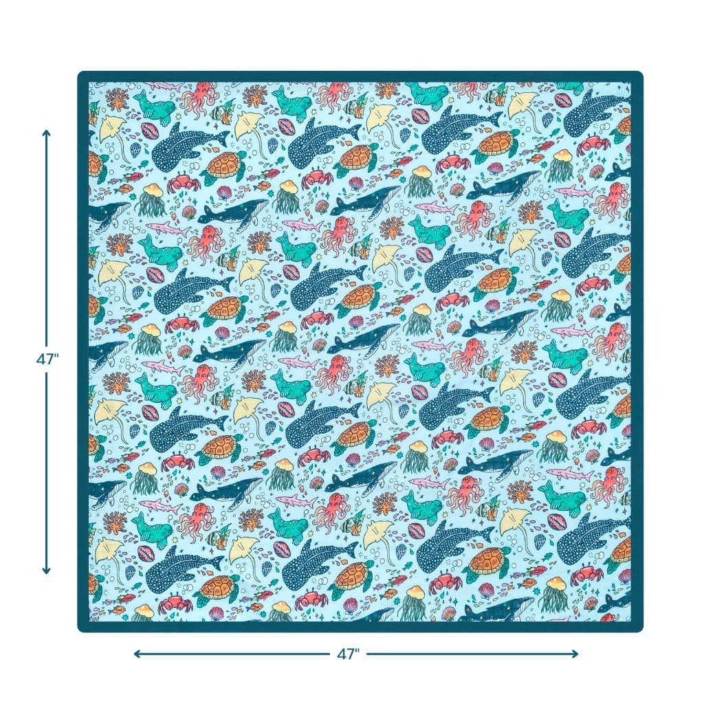 Coco Moon Big Blue World Baby Quilt