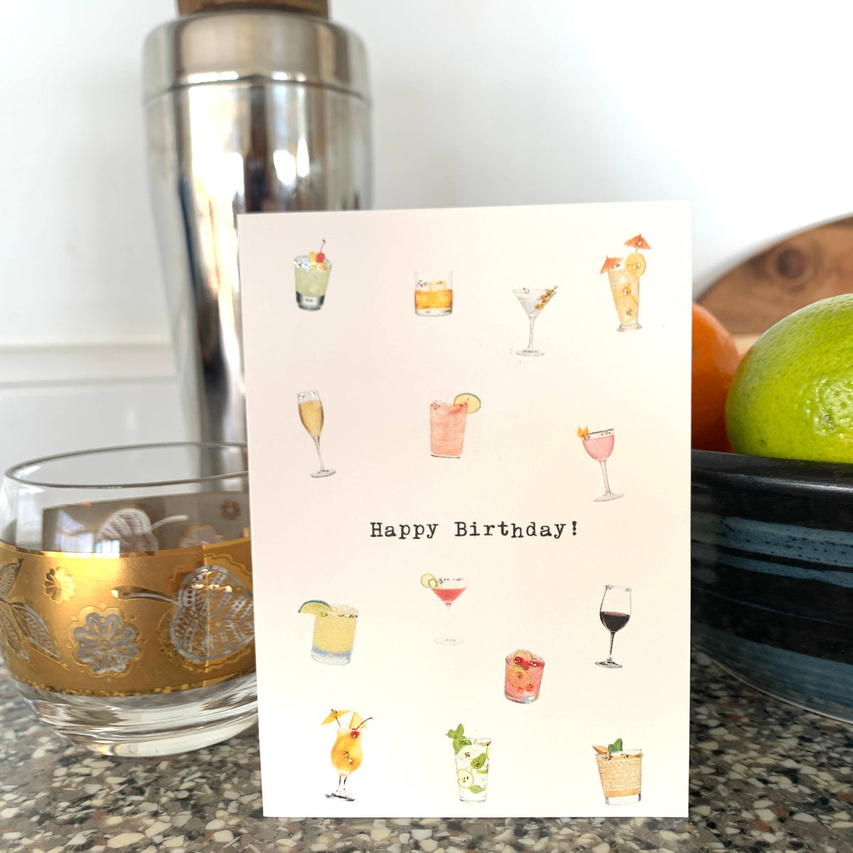 Paperlove Boutique Happy Birthday! Cocktails Card