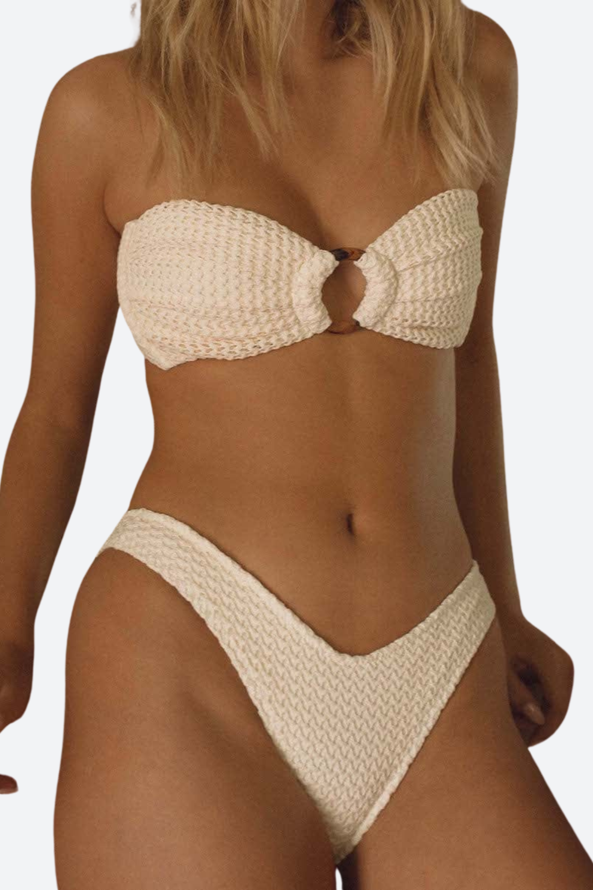 Montce Lulu (Zig-Zag Stitch) Bikini Bottom in Bone Crochet