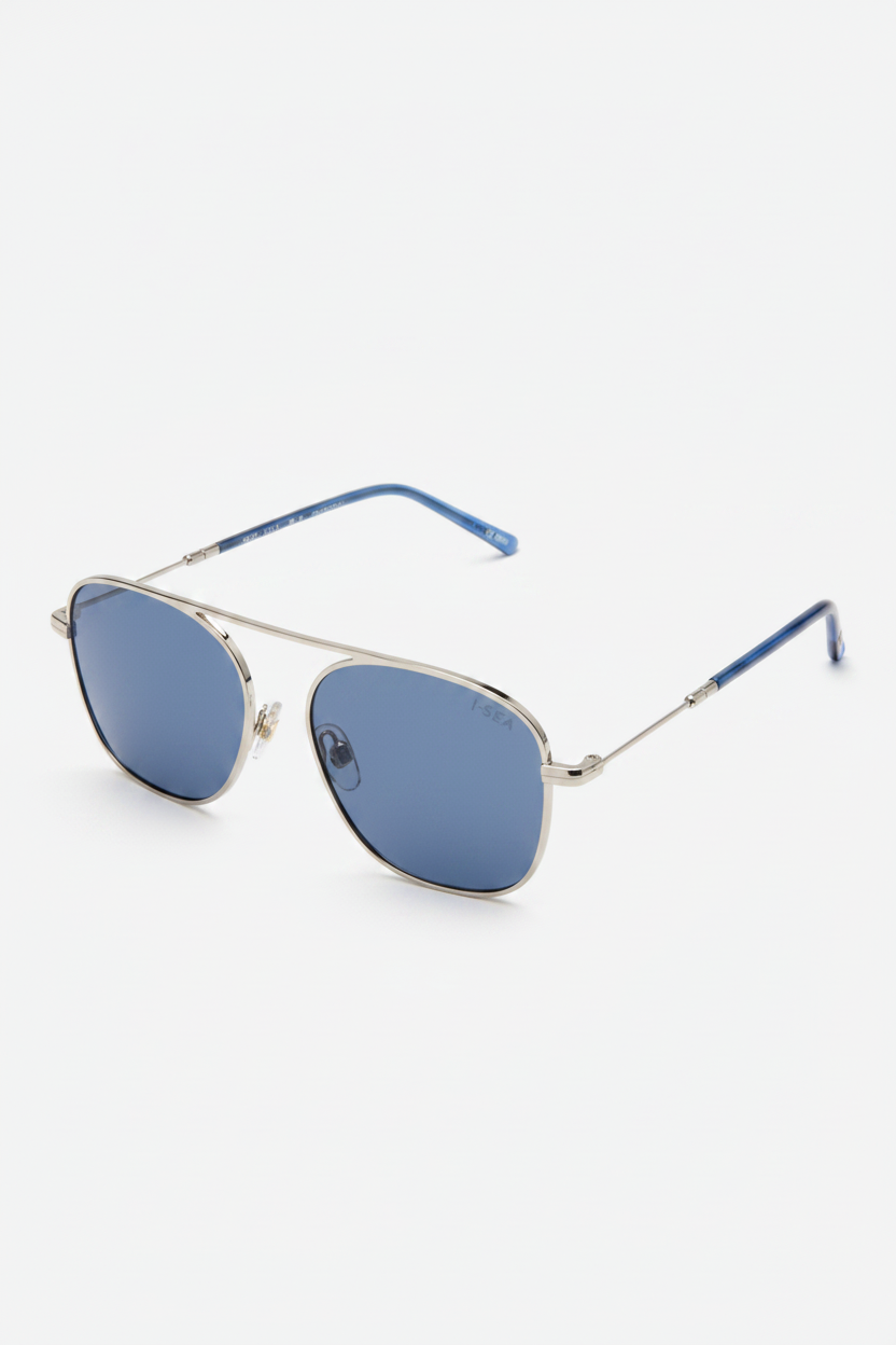 I-SEA Beckett in Silver / Navy Polarized Lens