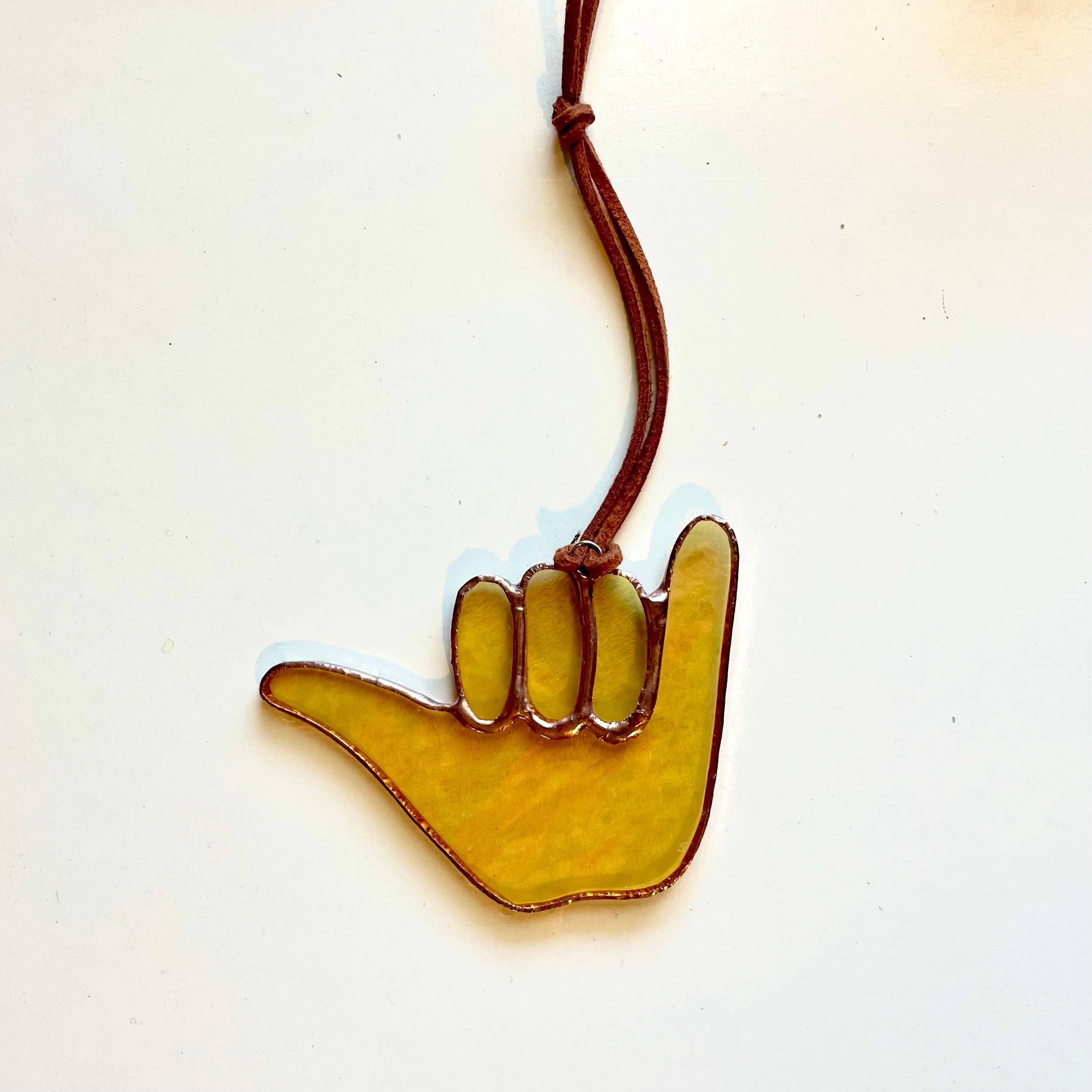 Stained Glass Shaka Ornaments: Blue Iridescent
