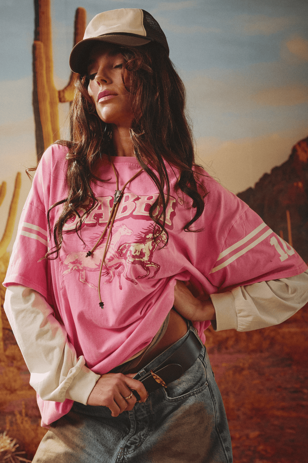 Sabbi Neigh Sayer LS Tee in Pink