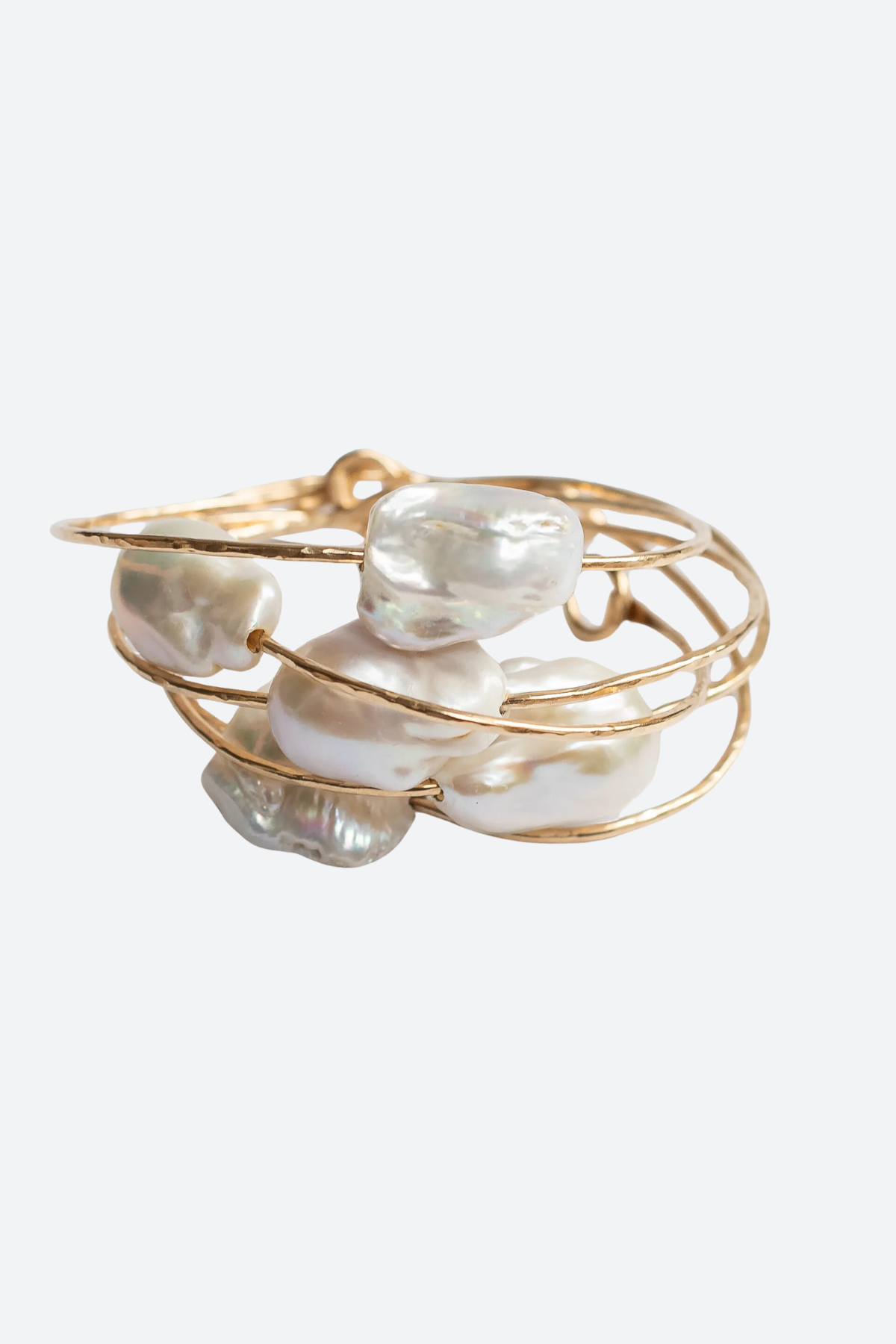 Kaia Sage Keshi Baroque Pearl Bangle - Unique Handmade