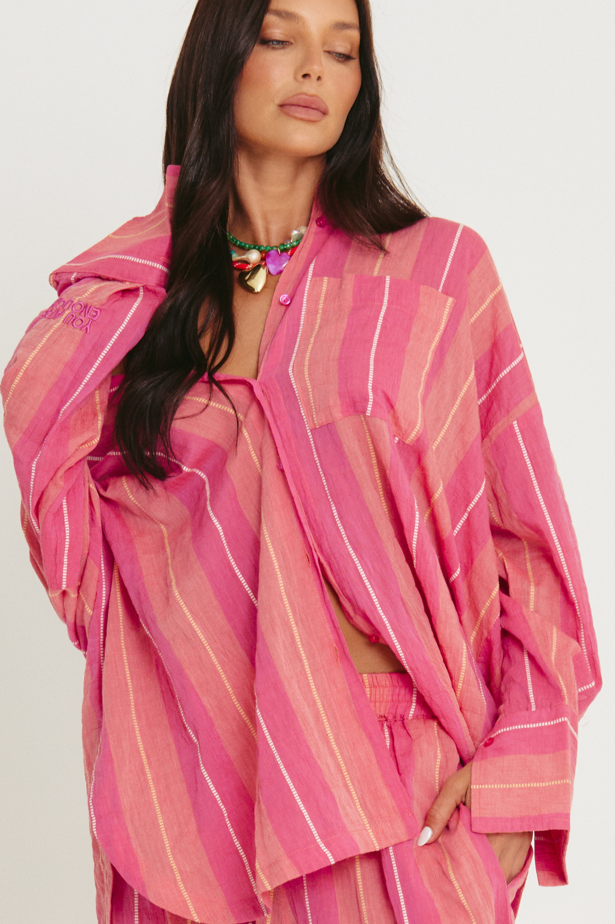 Sabbi The Don Julio Shirt in Pop Stripe Peach