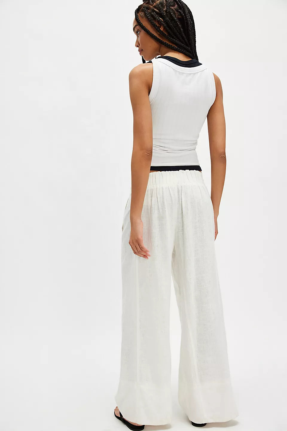 Free People Day's End Linen Pull-On Pants