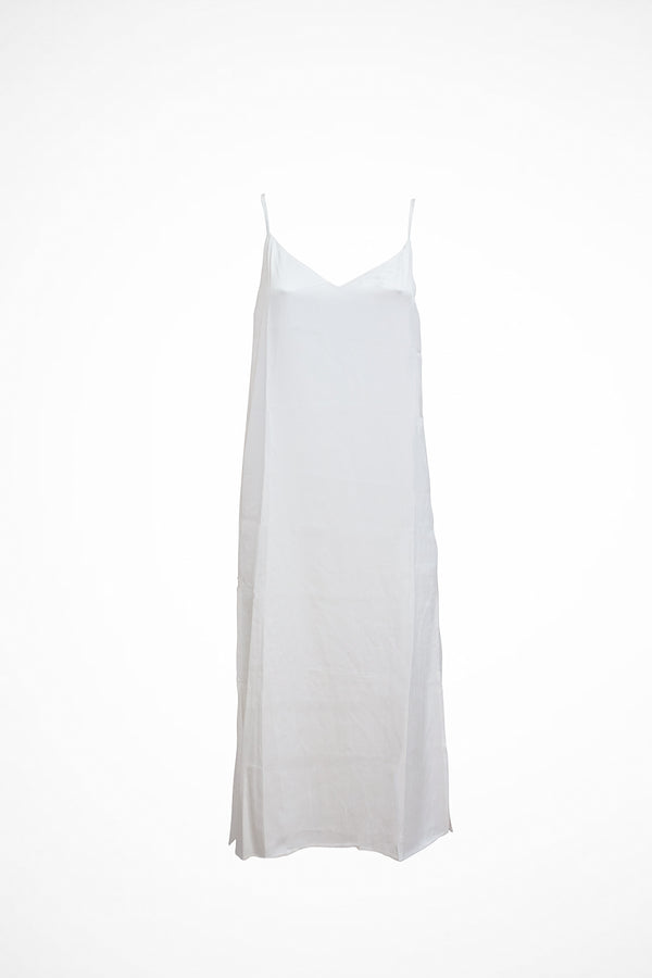Hiamoe Kala Midi Dress in White Silk