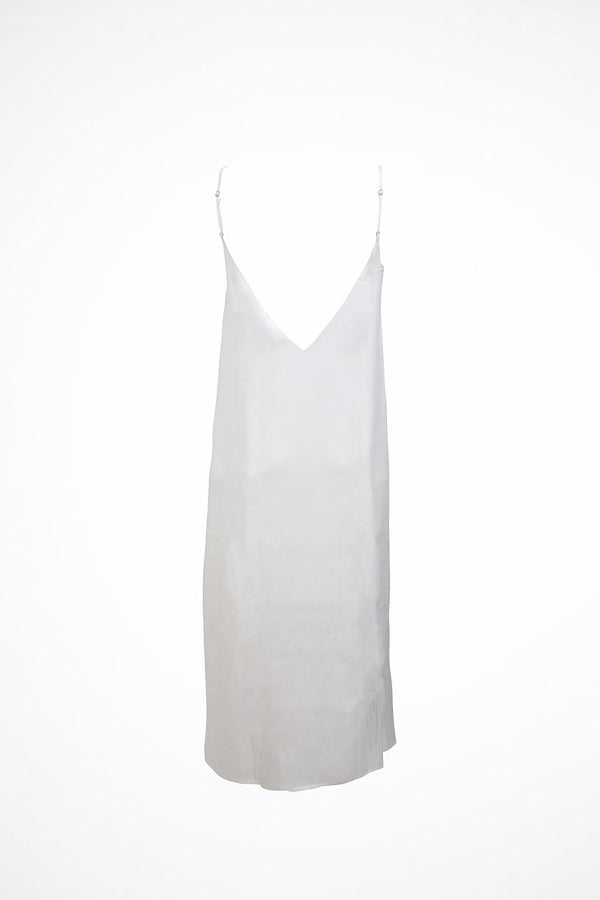 Hiamoe Kala Midi Dress in White Silk