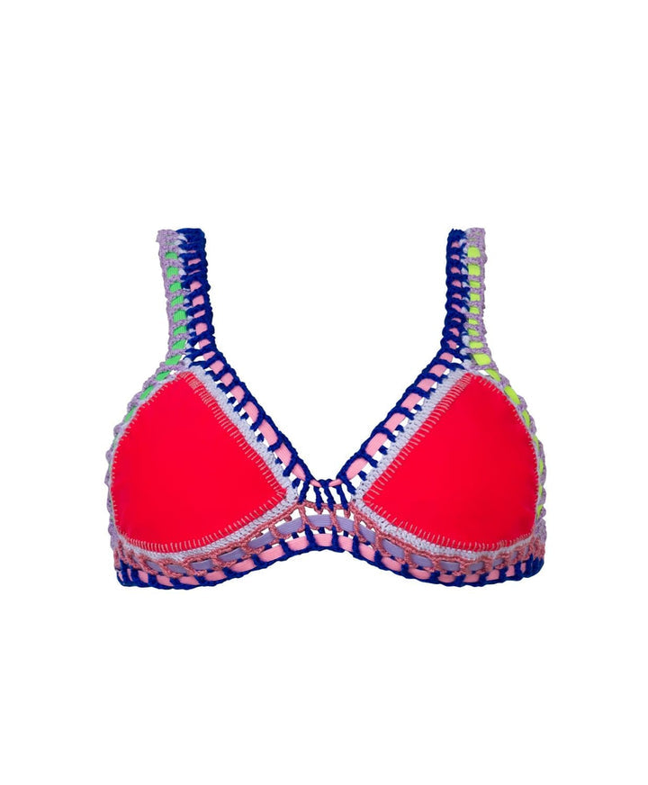 PQ Swim Ferrarini Crochet Top in Red
