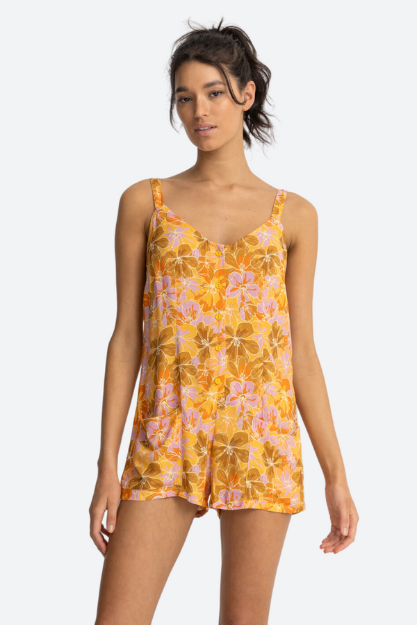 Rhythm Mahana Floral Playsuit in Yellow