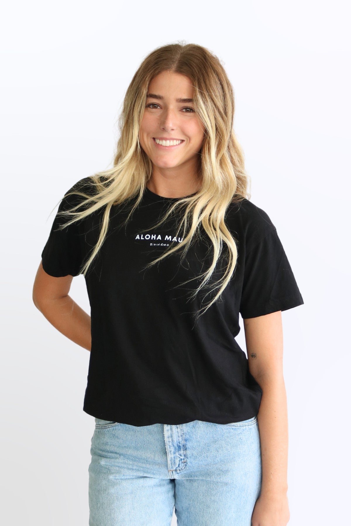 Bikinibird Aloha Maui Tee in Black