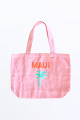 Bikinibird Maui Palm Tree Tote Bag in Pink