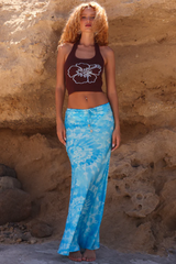 Kulani Kinis Bias Drawstring Maxi Skirt in Starry Seas
