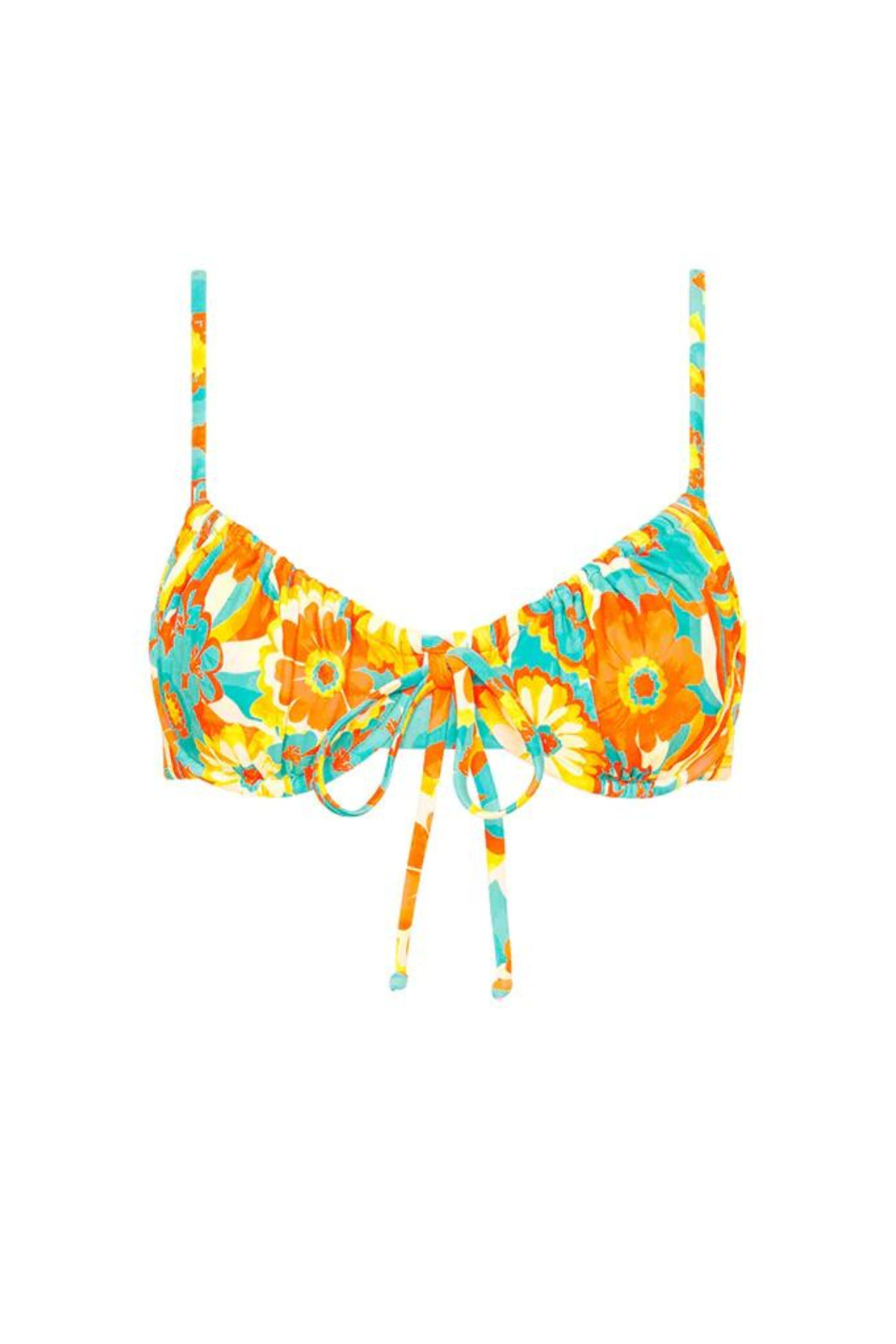 Kulani Kinis Ruched Underwire Bra Bikini Top in Miami Moon Bikinibird