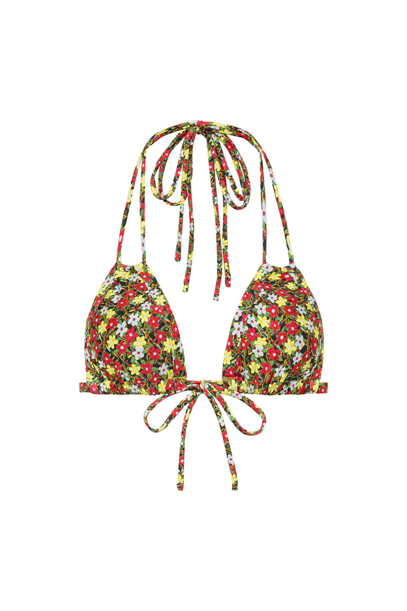 Montce Euro Bow Bikini Top in Sienna Floral