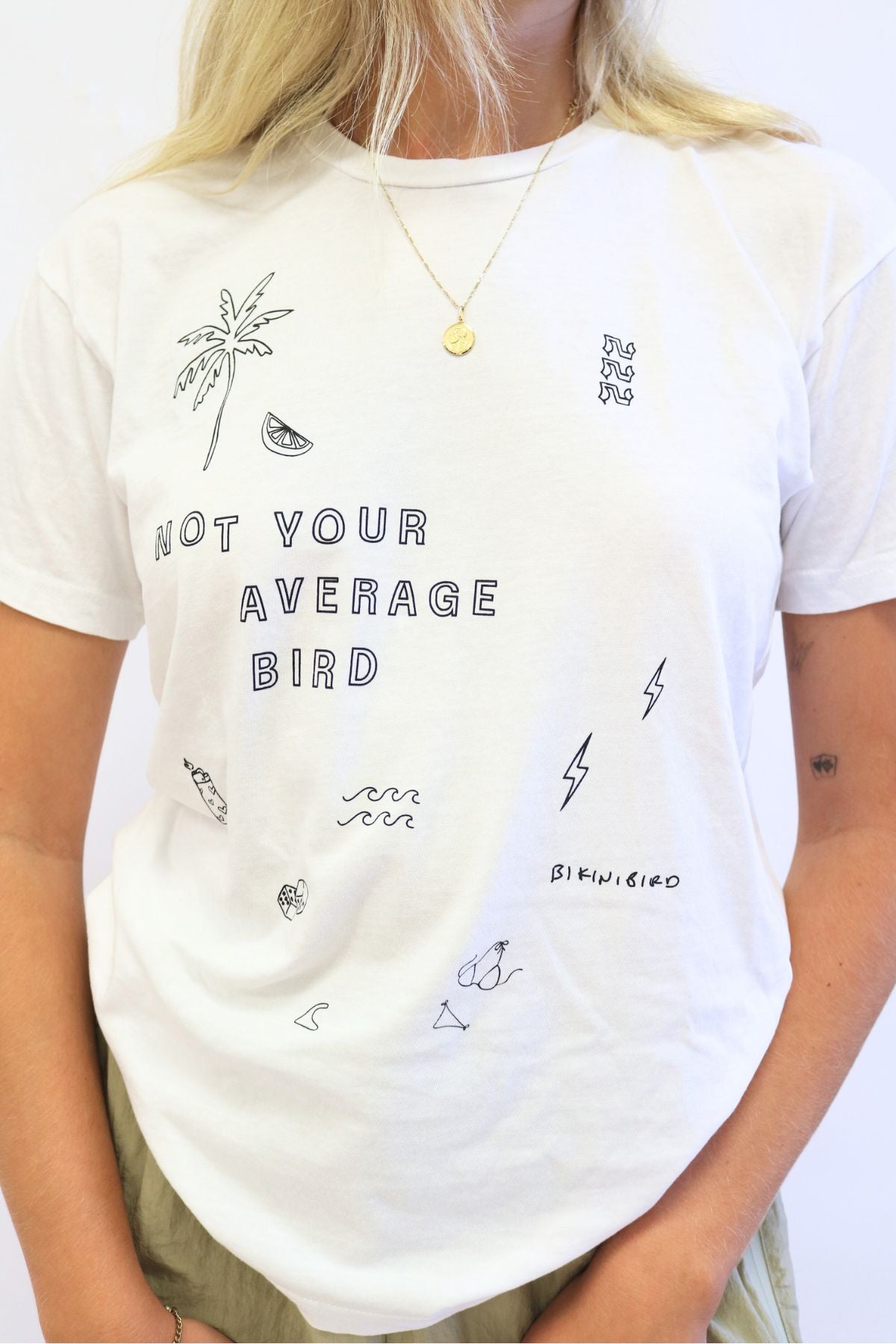 Bikinibird Not Your Average Bird Tee in White