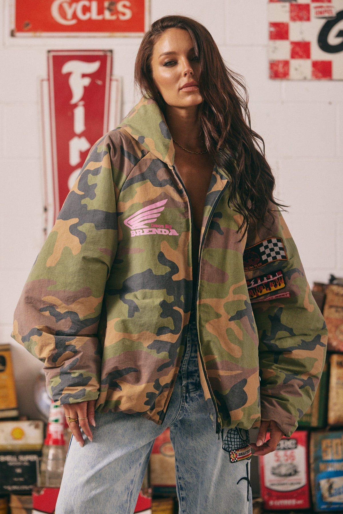 Sabbi The Be Kind Bomber Jacket in Camo