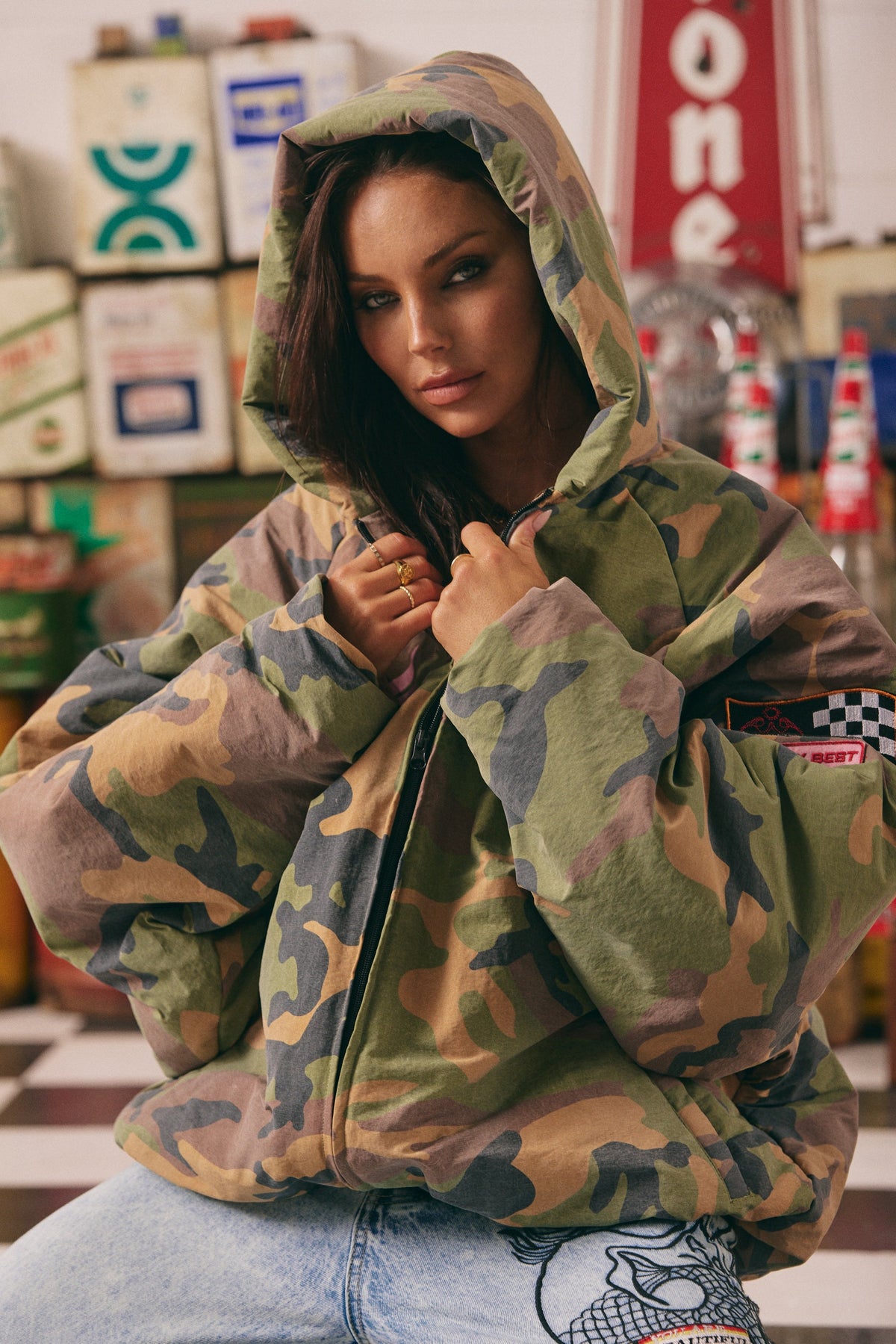 Sabbi The Be Kind Bomber Jacket in Camo