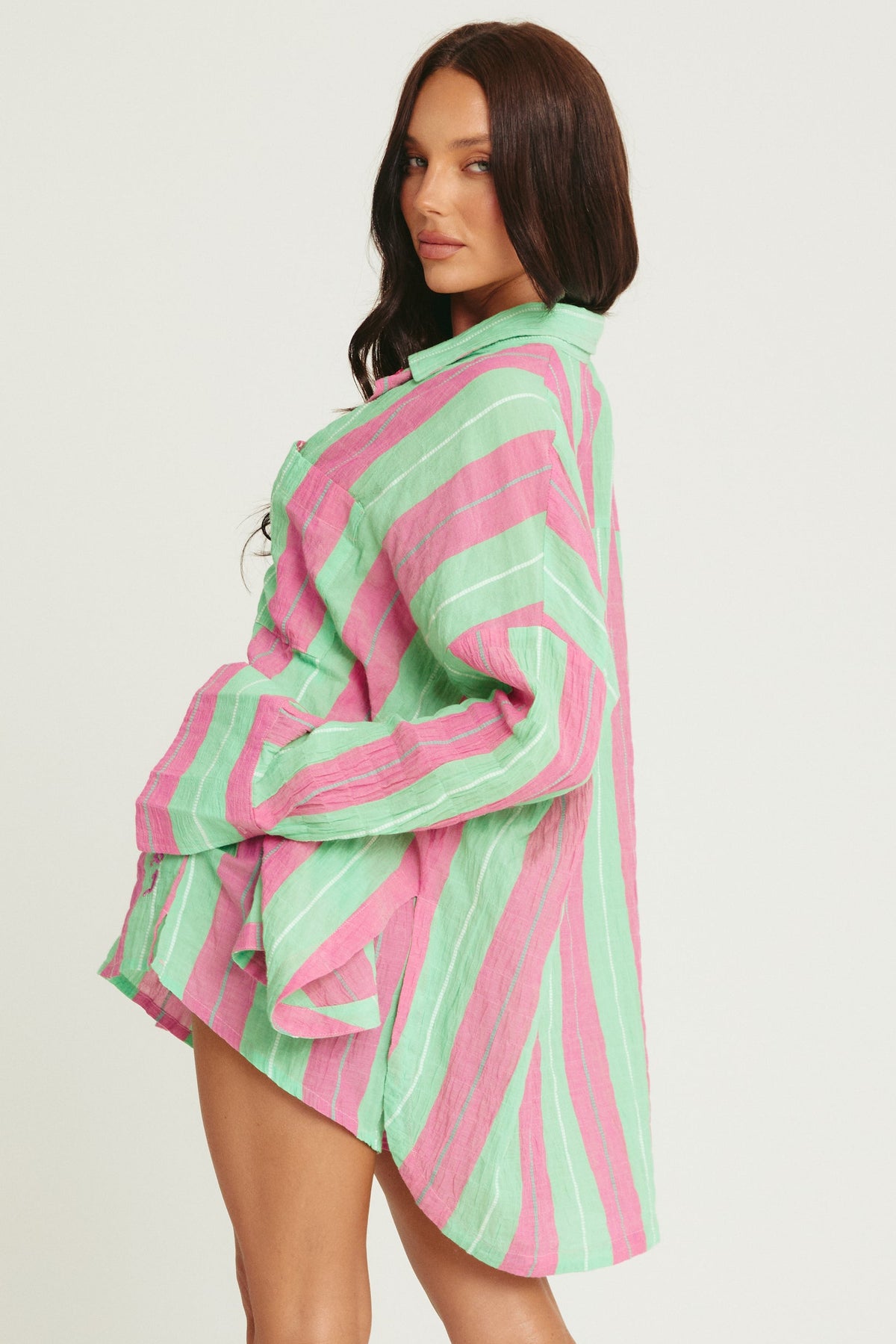 Sabbi The Don Julio Shirt in Pop Stripe Green