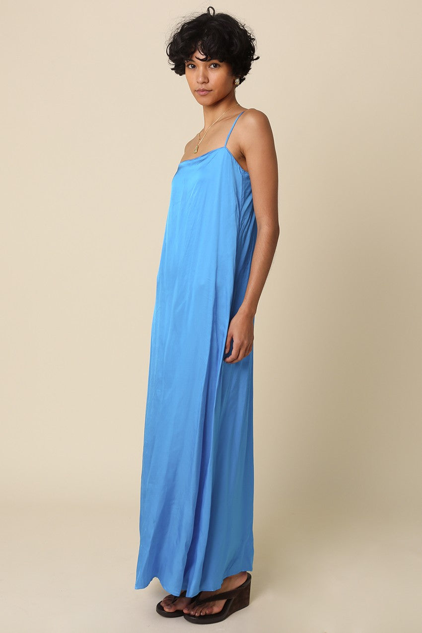 Golden Trip Slip Maxi Dress in Vivid Blue