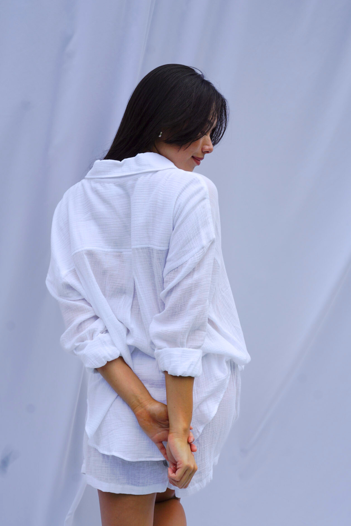 Golden Trip Lea Short in White Gauze