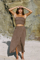Stone Fox Holiday Wrap Skirt in Coco Dot