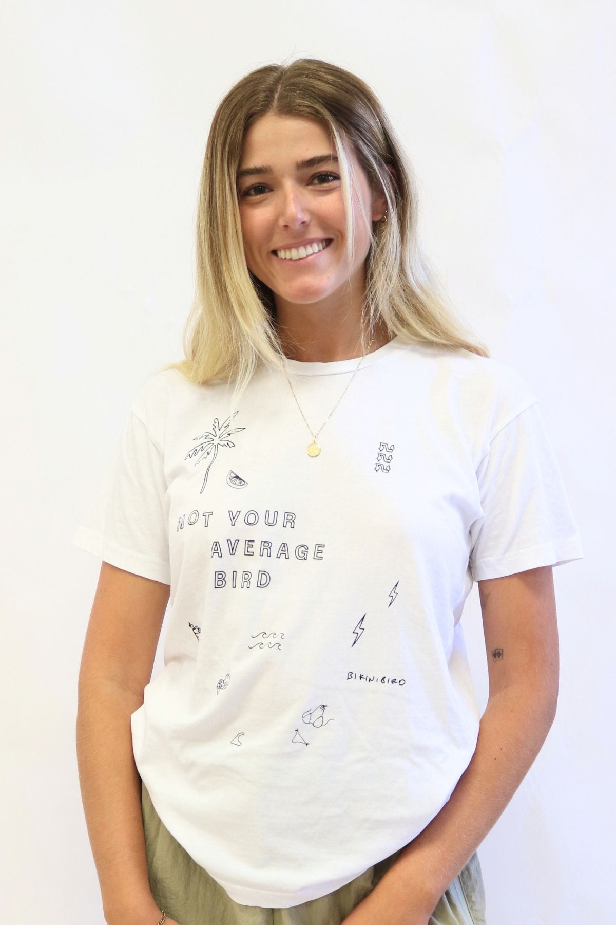 Bikinibird Not Your Average Bird Tee in White