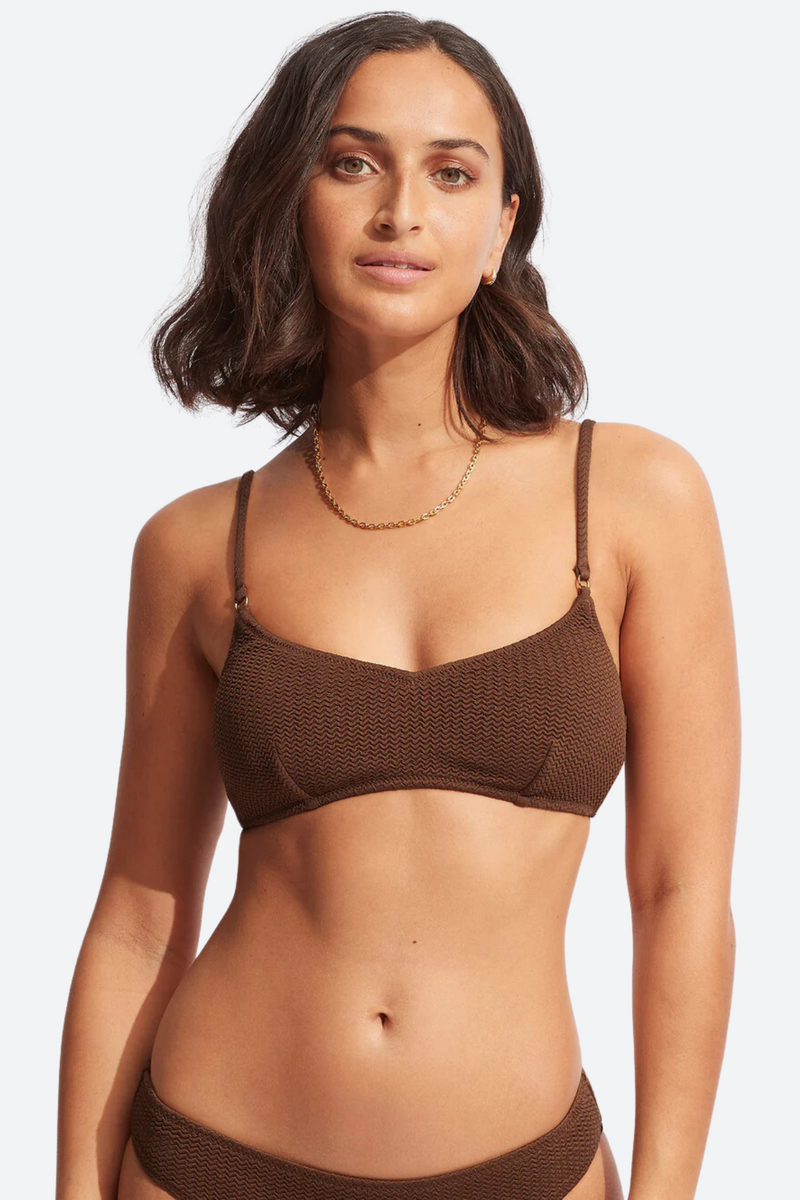 Seafolly Sea Dive Bralette in Tiramisu