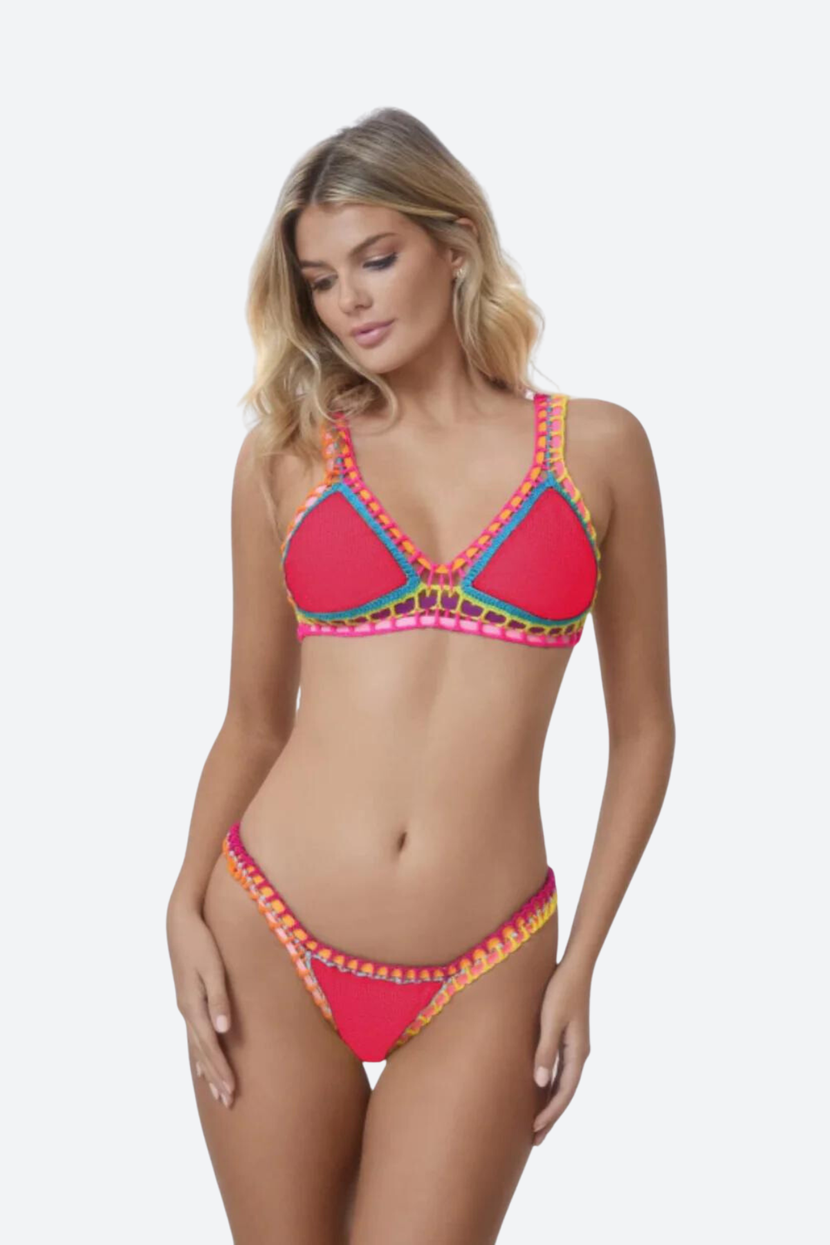 PQ Swim Ferrarini Crochet Top in Red