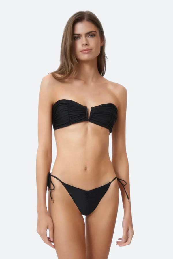 PQ Swim Ruched Bandeau Top in Midnight