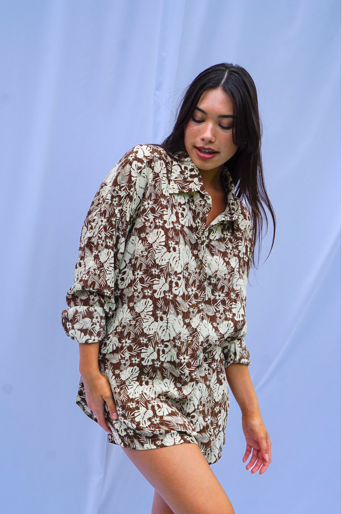 Golden Trip Belize Top in Plumeria Palm