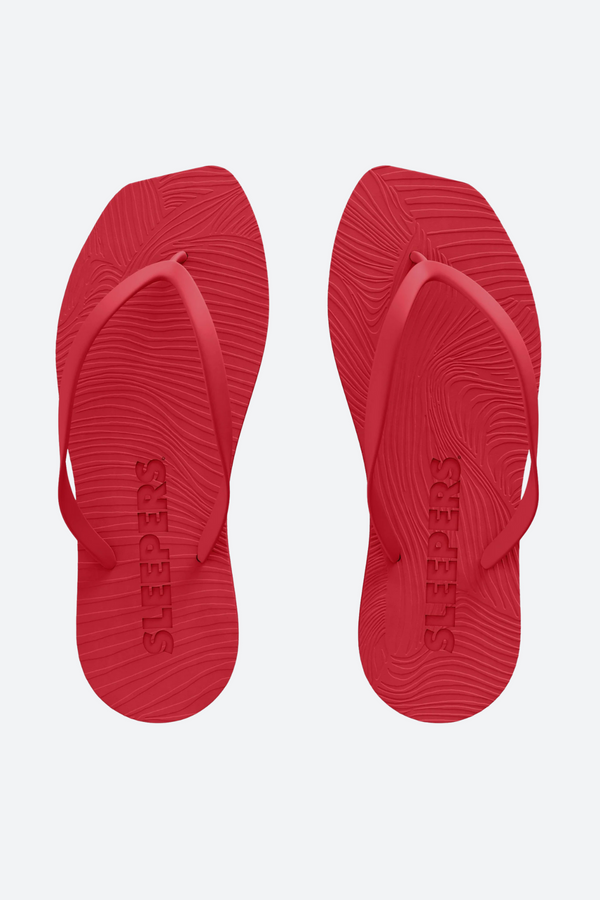 Sleepers Tapered Platform Flip Flop in Red