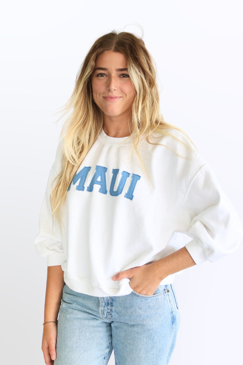 Bikinibird Maui Shorty Sweatshirt in White