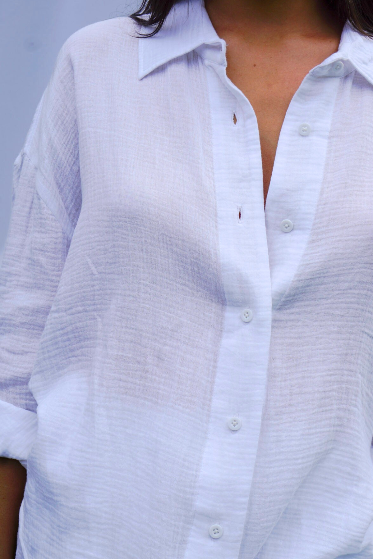 Golden Trip Belize Top in White Gauze