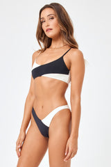 Low Tide Bikini Bottom - Black-Cream