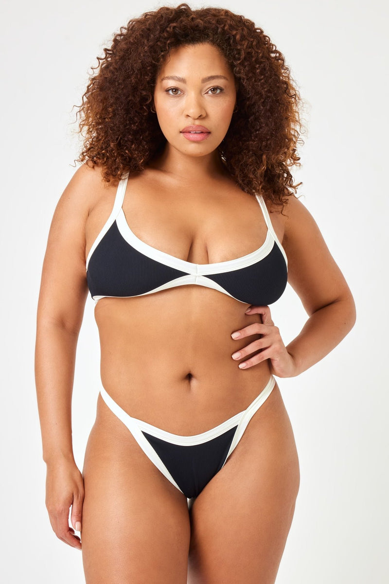 Mackenzie Bikini Bottom - Black-Cream
