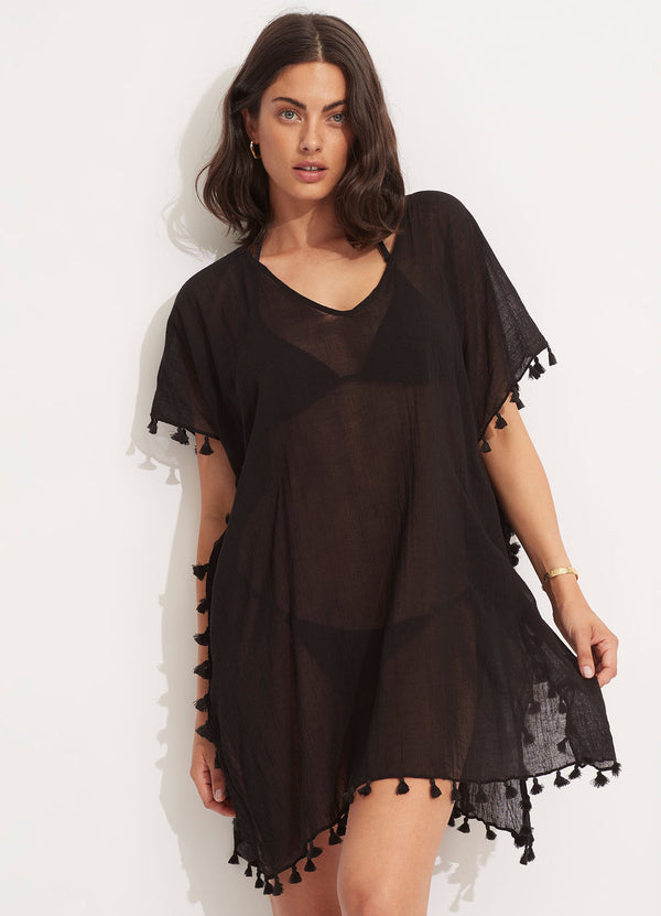 Seafolly Amnesia Kaftan in Black