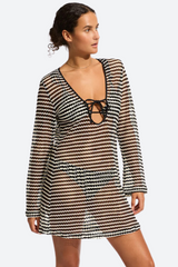 Seafolly Mesh Effect Cover Up in Black