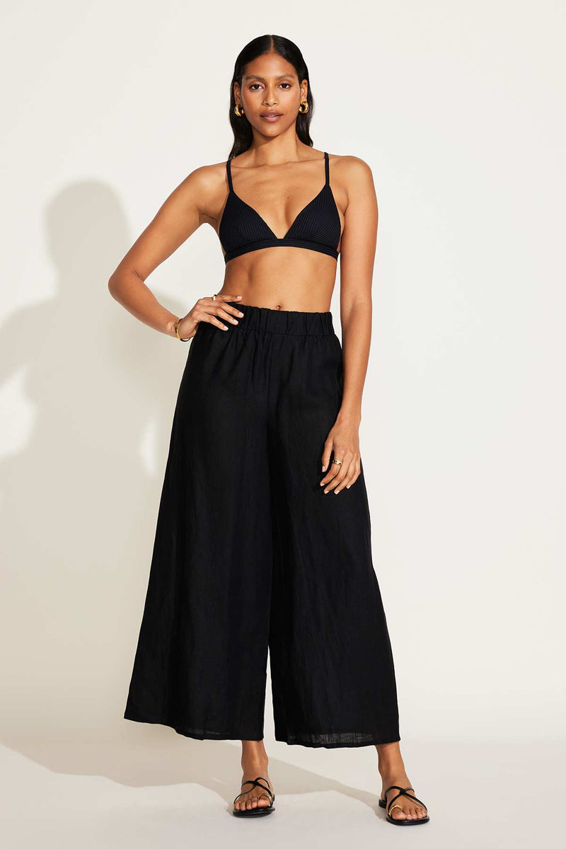 Vitamin A Tallows Wide Leg Pant in Black