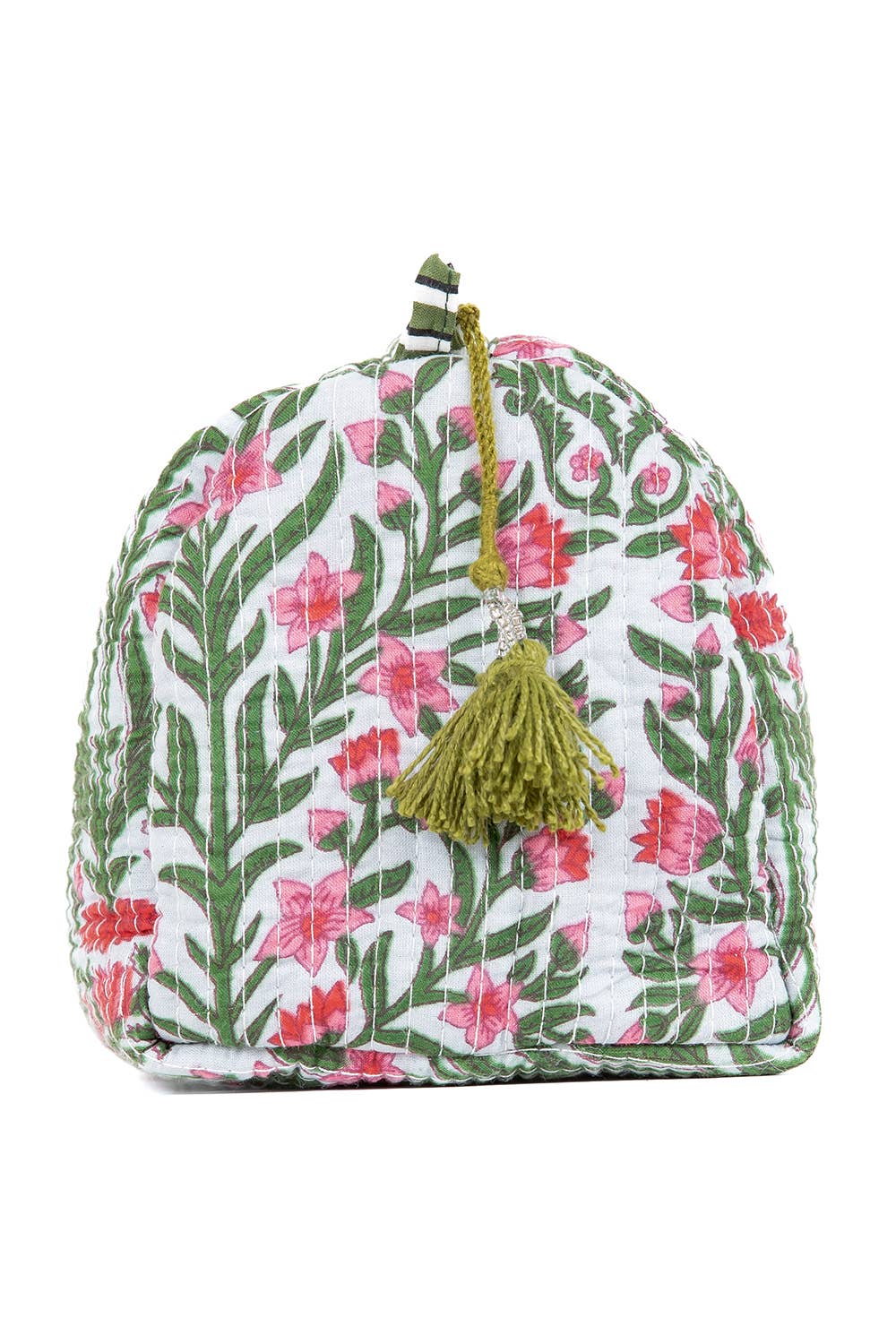 LA Soul Black Floral print Quilted Cotton Toiletry Bag Set