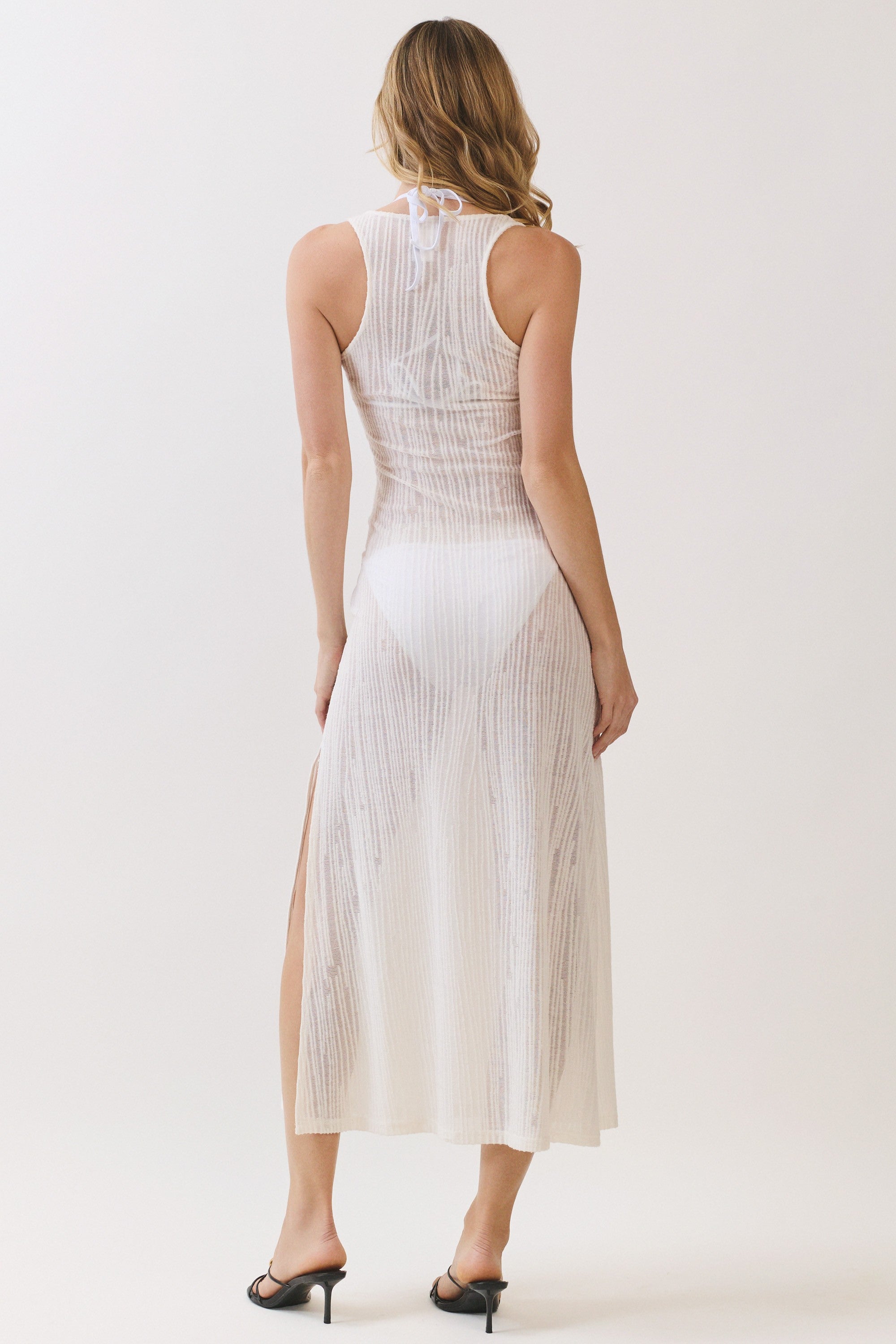 Golden Trip Sheer Lace Midi Dress