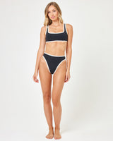 Seam-Free Ventura Bikini Bottom - Black-Cream