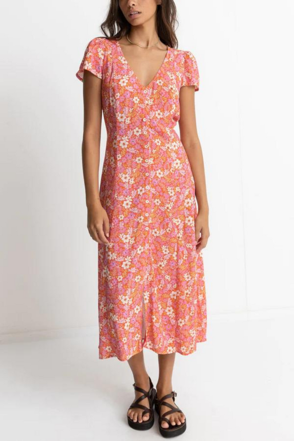 Rhythm Luna Floral Cap Sleeve Midi Dress