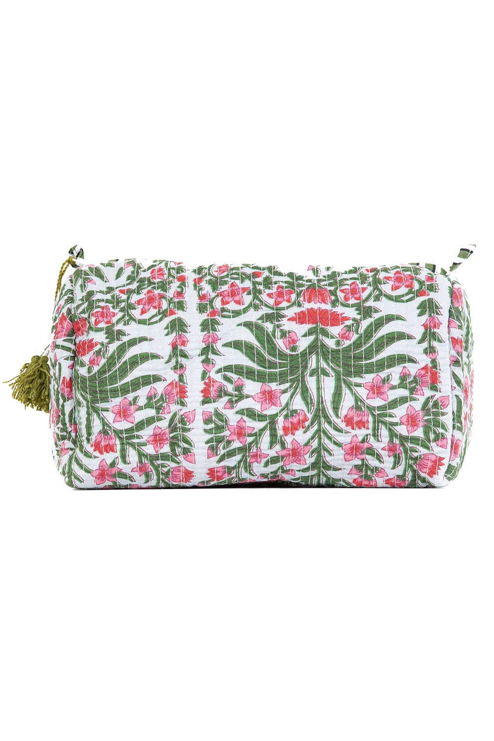 LA Soul Black Floral print Quilted Cotton Toiletry Bag Set