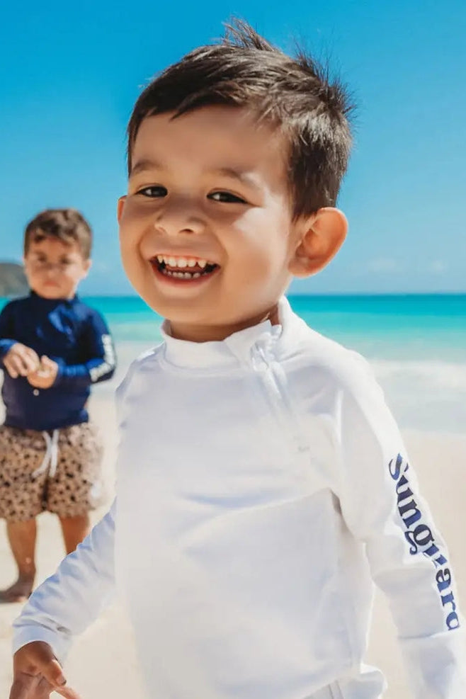 Sunguard Logo Rashguard in White, additional view | Bikinibird
