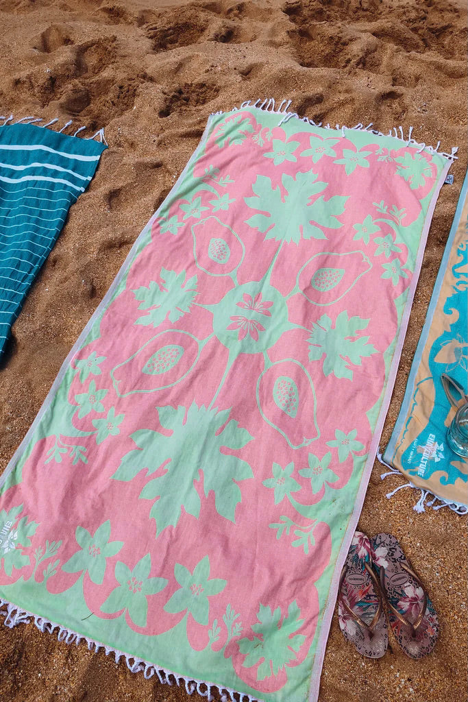 Eha Culture Papaya Blossom Turkish Beach Towel