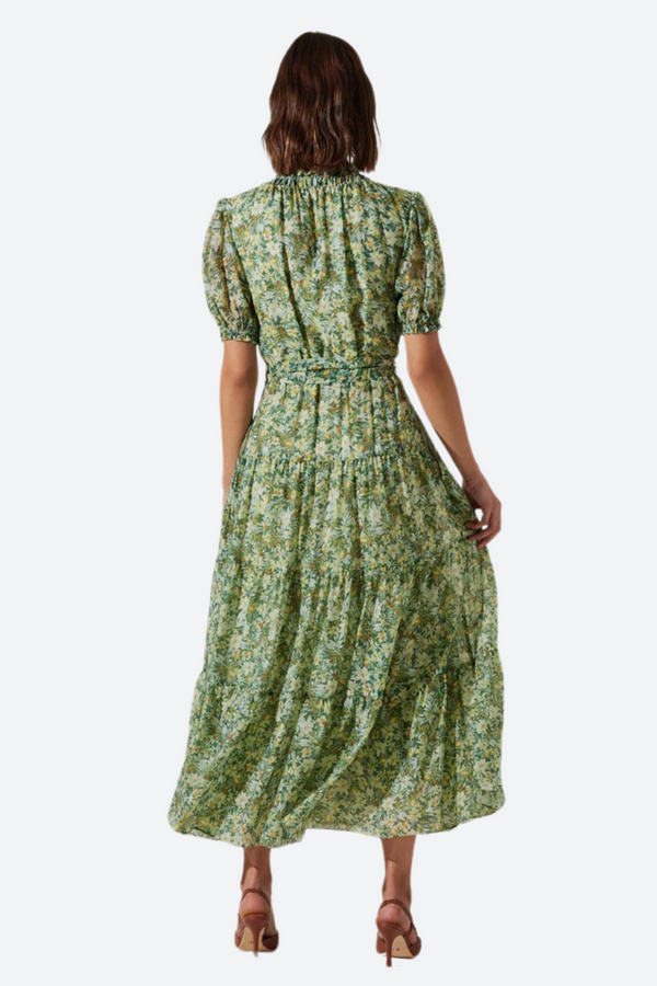 ASTR Marilou Dress in Green Yellow Floral