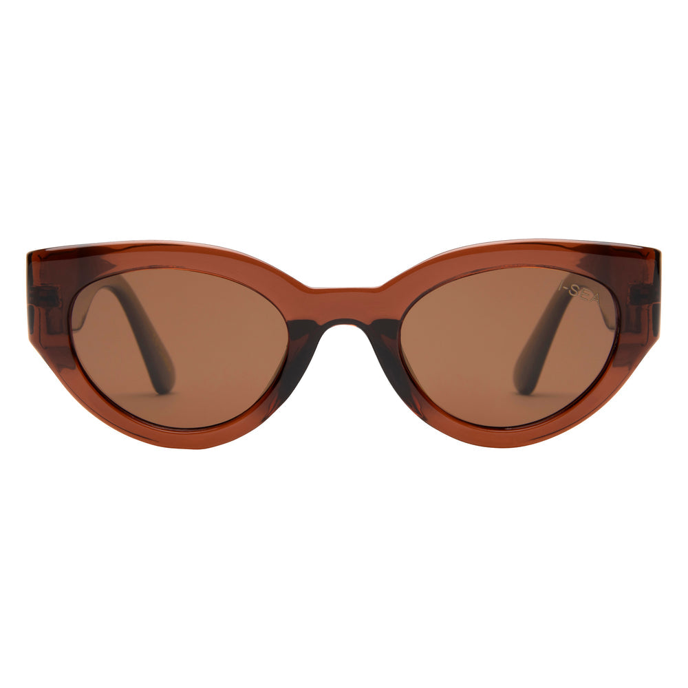 I-SEA Ashbury Sky in Taupe/Brown with Polarized Lens - Front View | BikiniBird