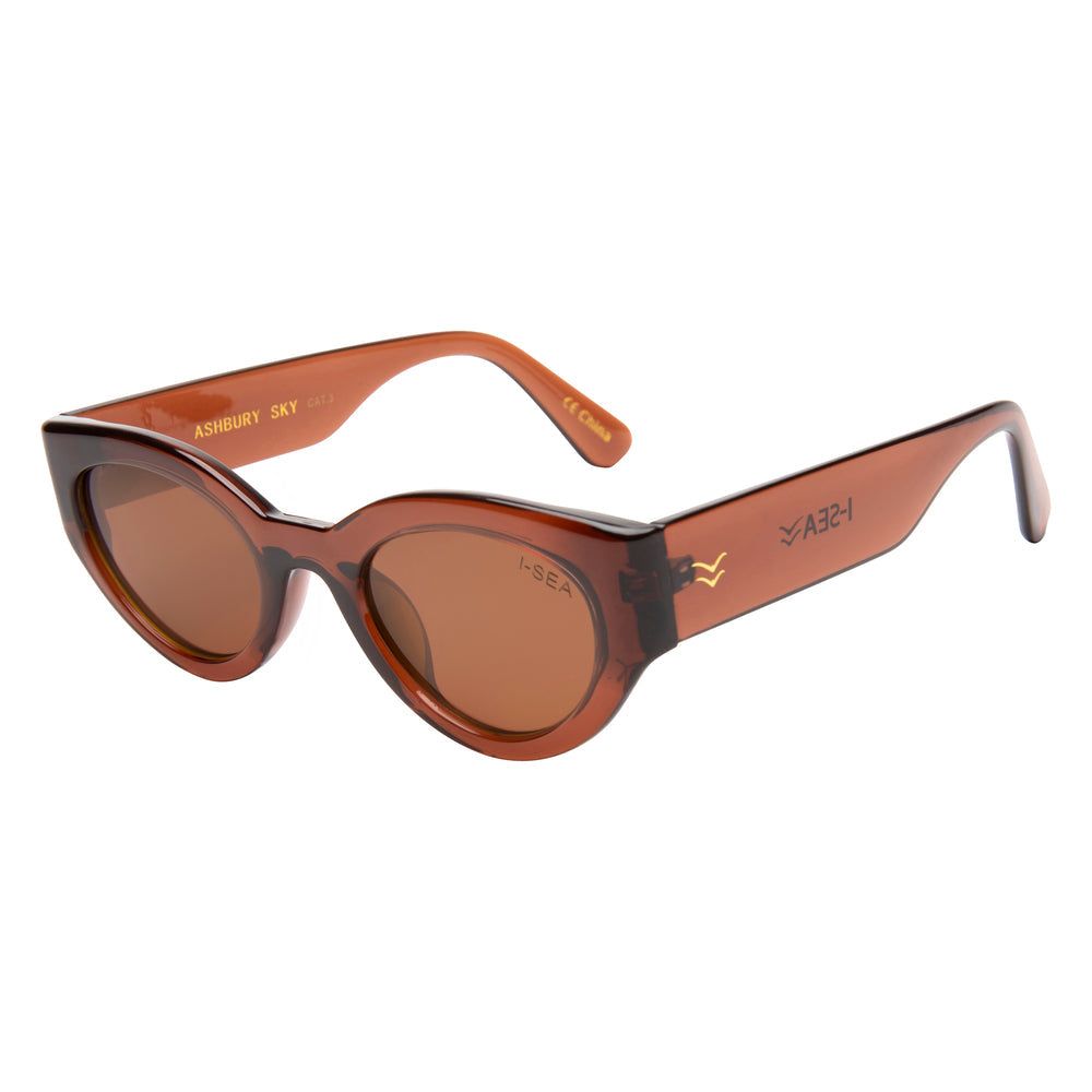 I-SEA Ashbury Sky in Taupe/Brown with Polarized Lens - Side View | BikiniBird