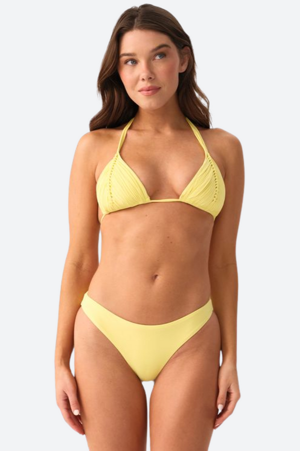 PQ Swim Basic Ruched Bottom Teeny in Buttercup