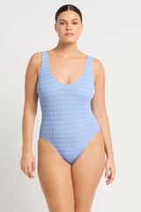 Bound by Bond-Eye Mara One Piece in Powder Blue Stripe